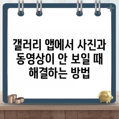 갤러리 앱에서 사진과 동영상이 안 보일 때 해결하는 방법