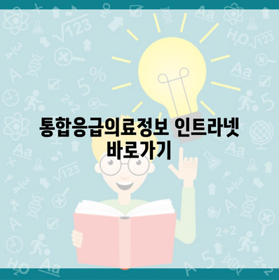 통합응급의료정보 인트라넷 바로가기