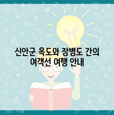 신안군 옥도와 장병도 간의 여객선 여행 안내