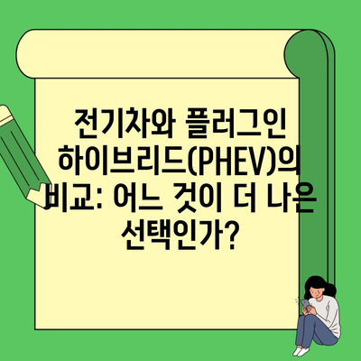 전기차와 플러그인 하이브리드(PHEV)의 비교: 어느 것이 더 나은 선택인가?