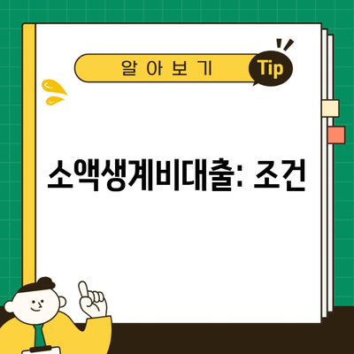 소액생계비대출: 조건