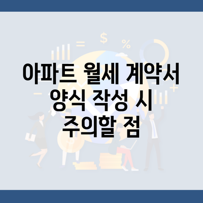 아파트 월세 계약서 양식 작성 시 주의할 점