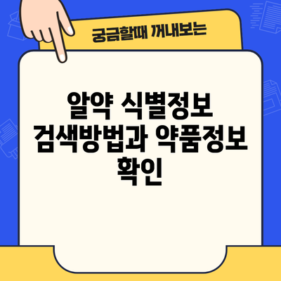 알약 식별정보 검색방법과 약품정보 확인