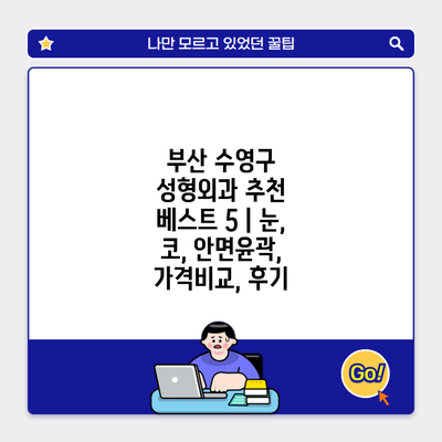 부산 수영구 성형외과 추천 베스트 5 | 눈, 코, 안면윤곽, 가격비교, 후기