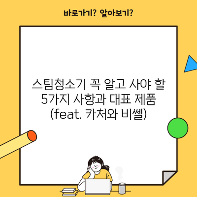 스팀청소기 꼭 알고 사야 할 5가지 사항과 대표 제품 (feat. 카처와 비쎌)