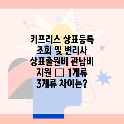 키프리스 상표등록 조회 및 변리사 상표출원비 관납비 지원 – 1개류 3개류 차이는?