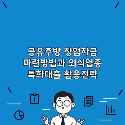 공유주방 창업자금 마련방법과 외식업종 특화대출 활용전략