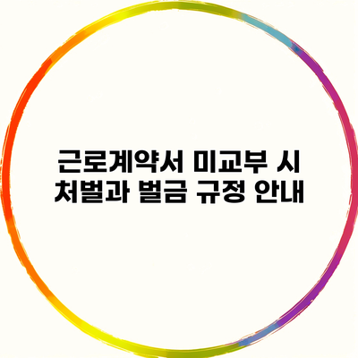 근로계약서 미교부 시 처벌과 벌금 규정 안내