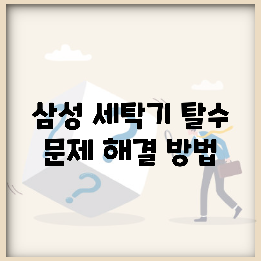 삼성 세탁기 탈수 문제 해결 방법