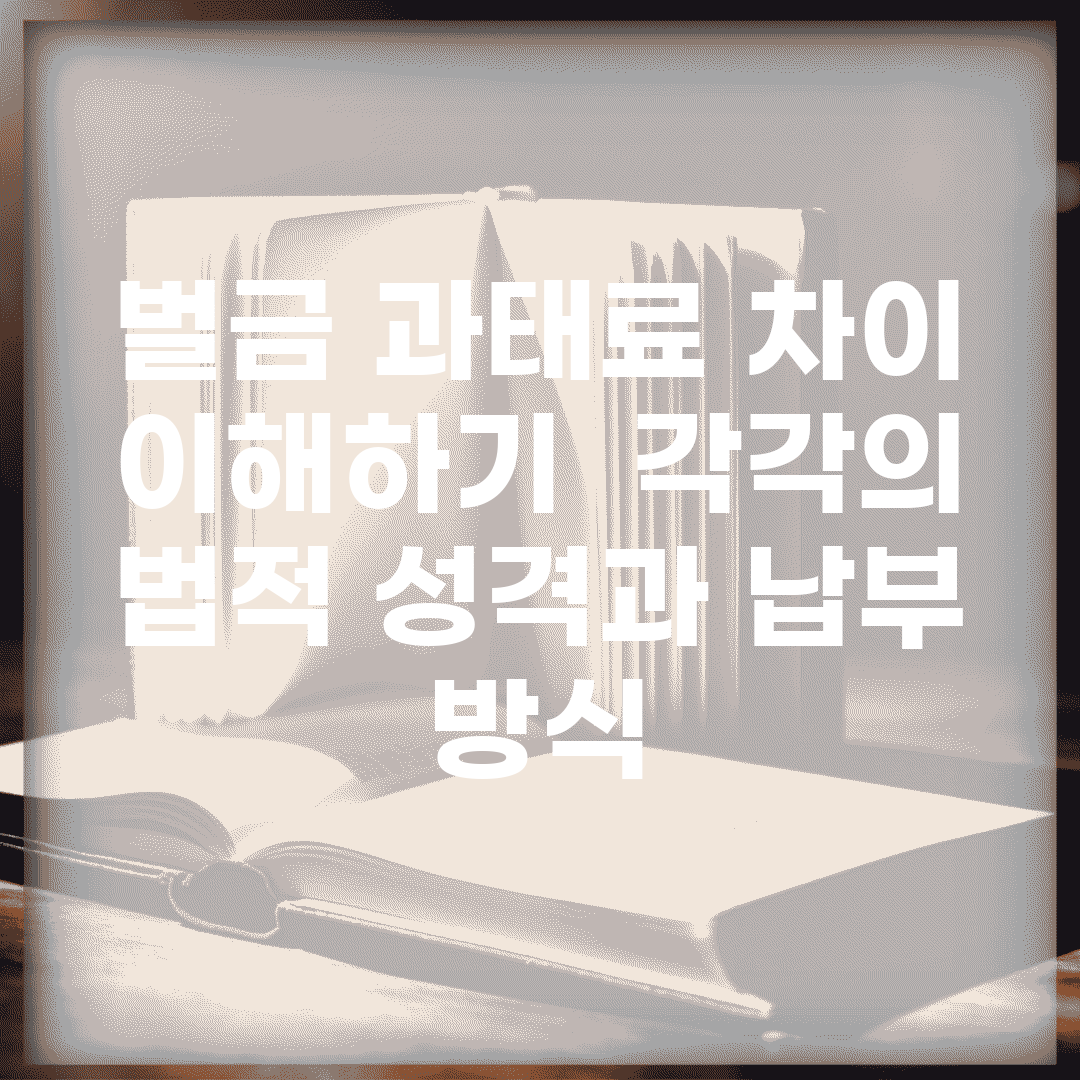 벌금 과태료 차이 이해하기 | 각각의 법적 성격과 납부 방식
