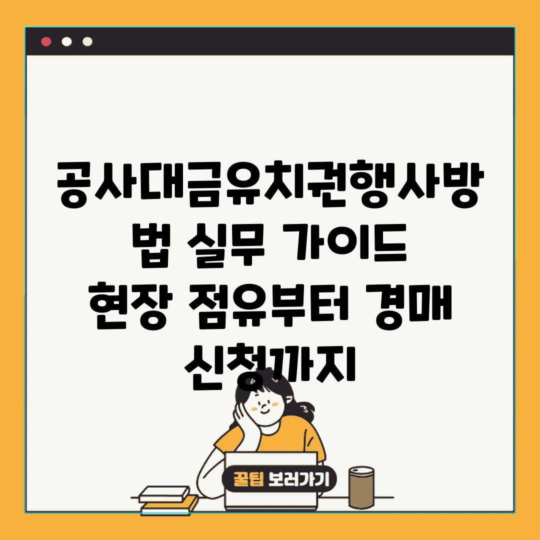 공사대금유치권행사방법 실무 가이드 | 현장 점유부터 경매 신청까지