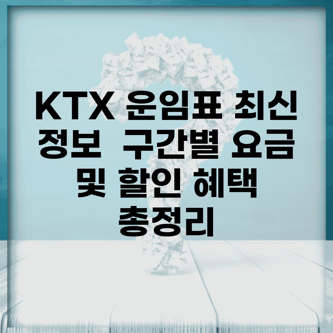 KTX 운임표 최신 정보 | 구간별 요금 및 할인 혜택 총정리