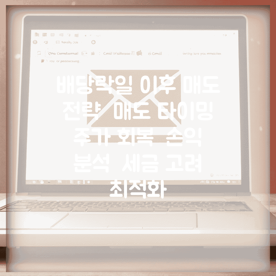 배당락일 이후 매도 전략 | 매도 타이밍 | 주가 회복 | 손익 분석 | 세금 고려 | 최적화
