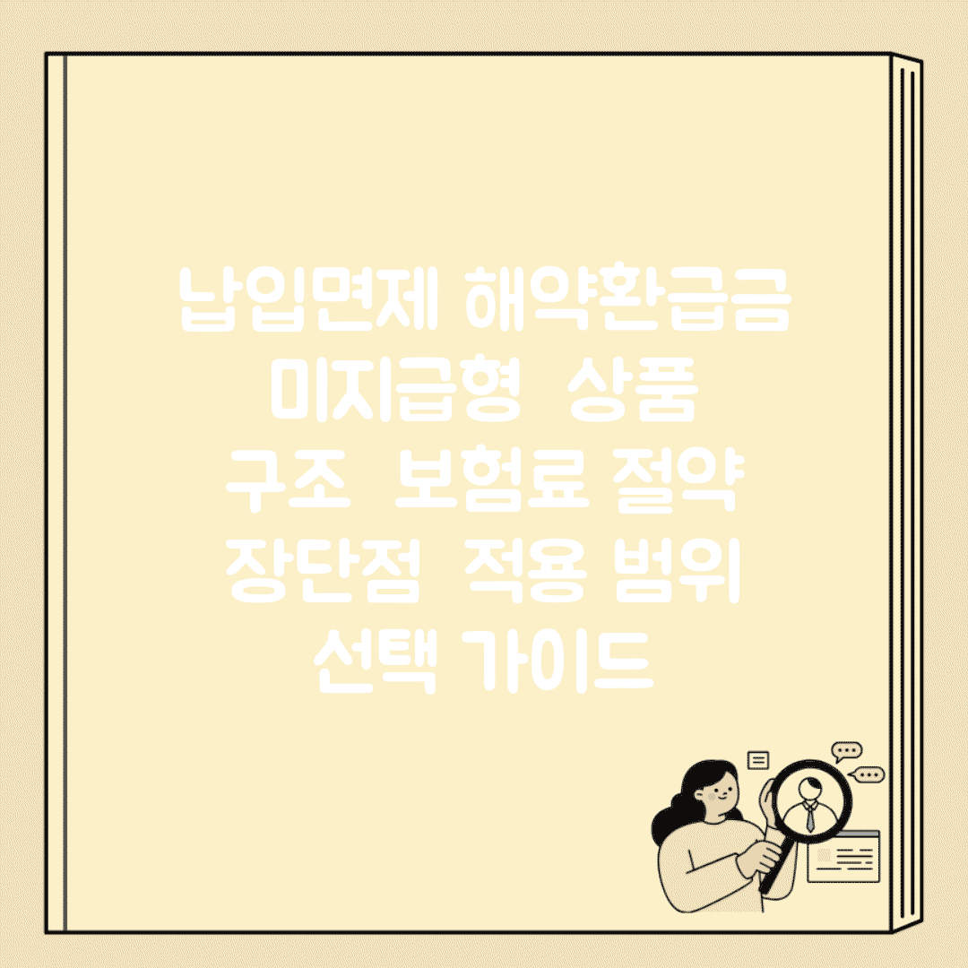 납입면제 해약환급금 미지급형 | 상품 구조 | 보험료 절약 | 장단점 | 적용 범위 | 선택 가이드