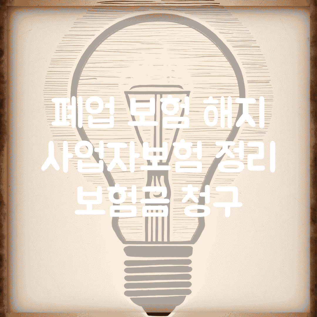 폐업 보험 해지 | 사업자보험 정리 | 보험금 청구