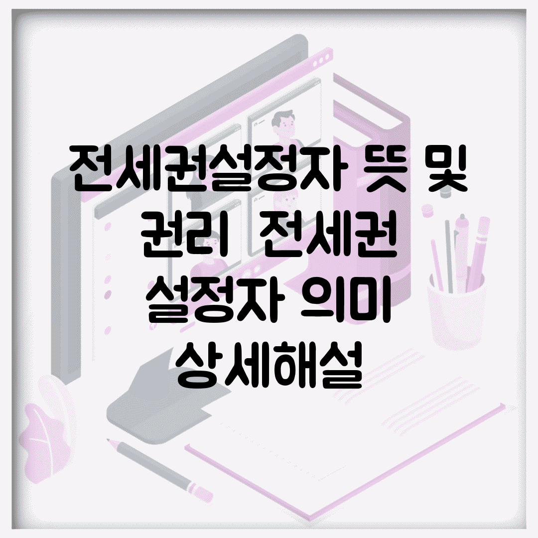 전세권설정자 뜻 및 권리 | 전세권 설정자 의미 상세해설