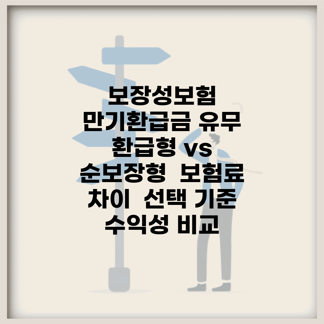 보장성보험 만기환급금 유무 | 환급형 vs 순보장형 | 보험료 차이 | 선택 기준 | 수익성 비교