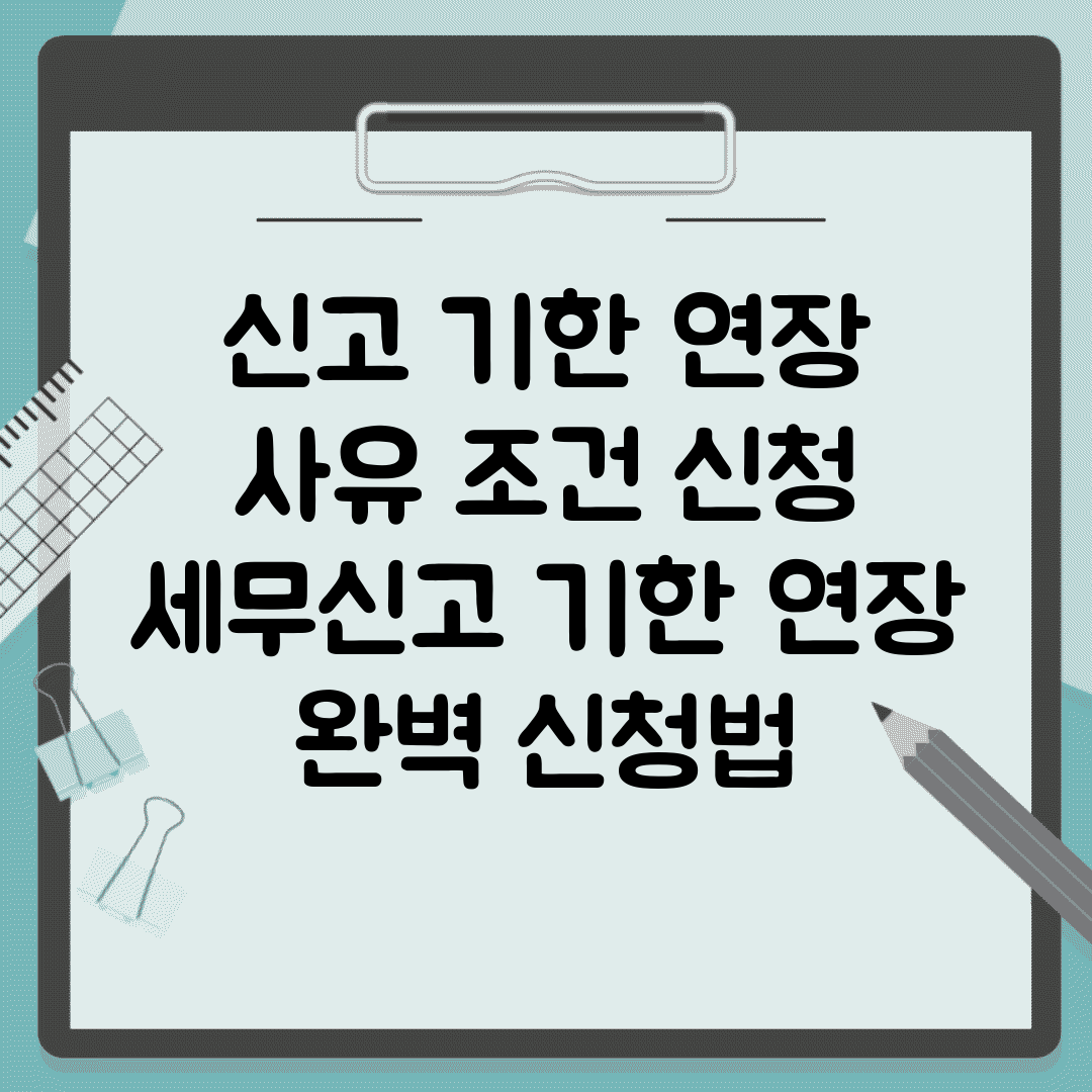 신고 기한 연장 사유 조건 신청 | 세무신고 기한 연장 완벽 신청법