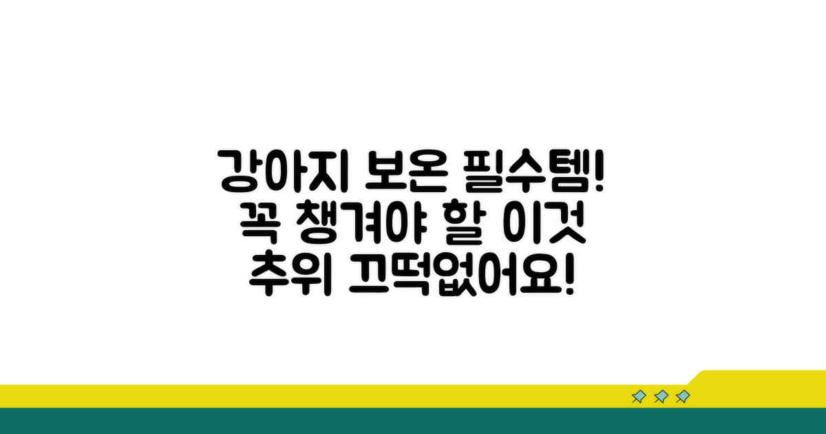 강아지 보온, 이것만은 꼭 챙기세요