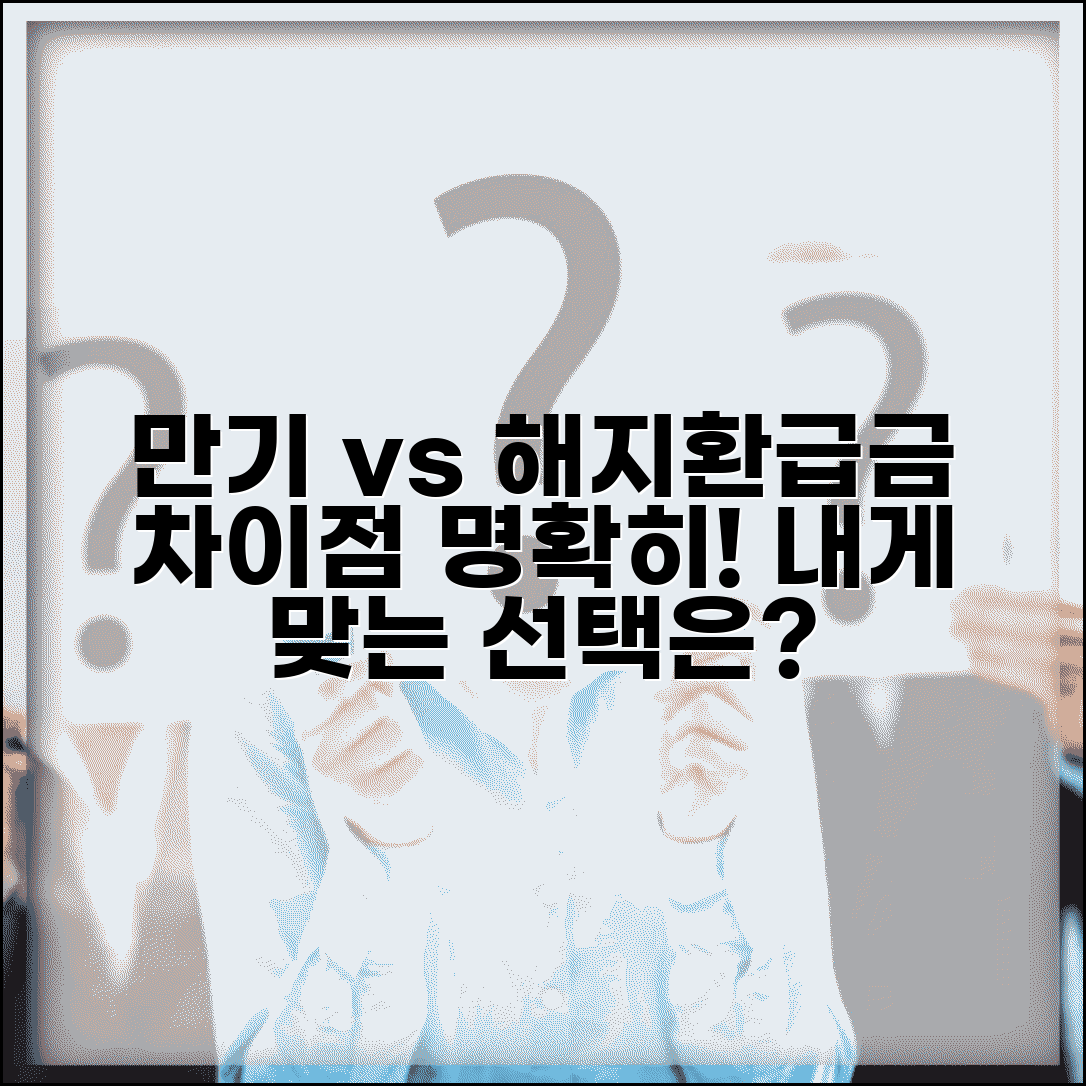 만기환급금 vs 해지환급금 차이 | 개념 구분 | 지급시기 | 금액 차이 | 선택 고려사항