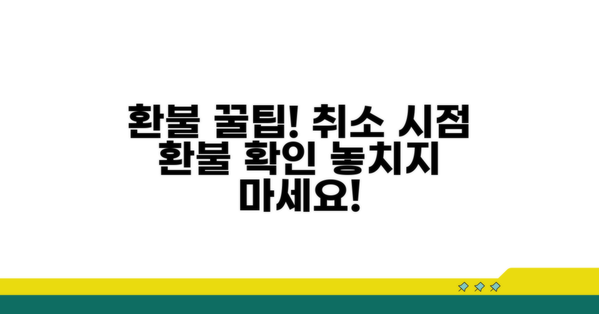 취소 절차와 환불 시점 체크하기