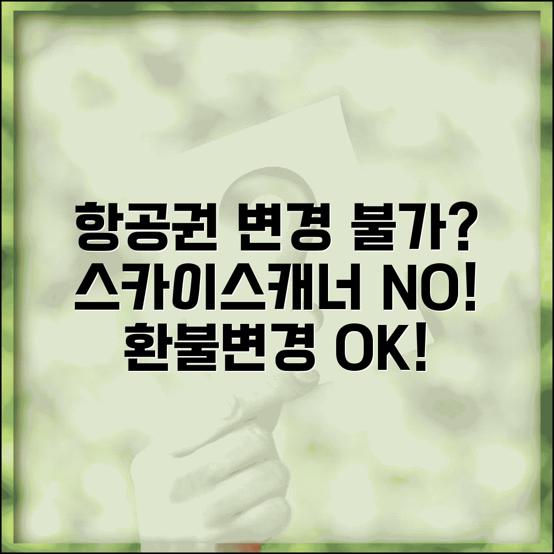 스카이스캐너 항공권 변경 불가 | 항공권 비교 사이트 예약후 변경 제한과 직접 변경 방법