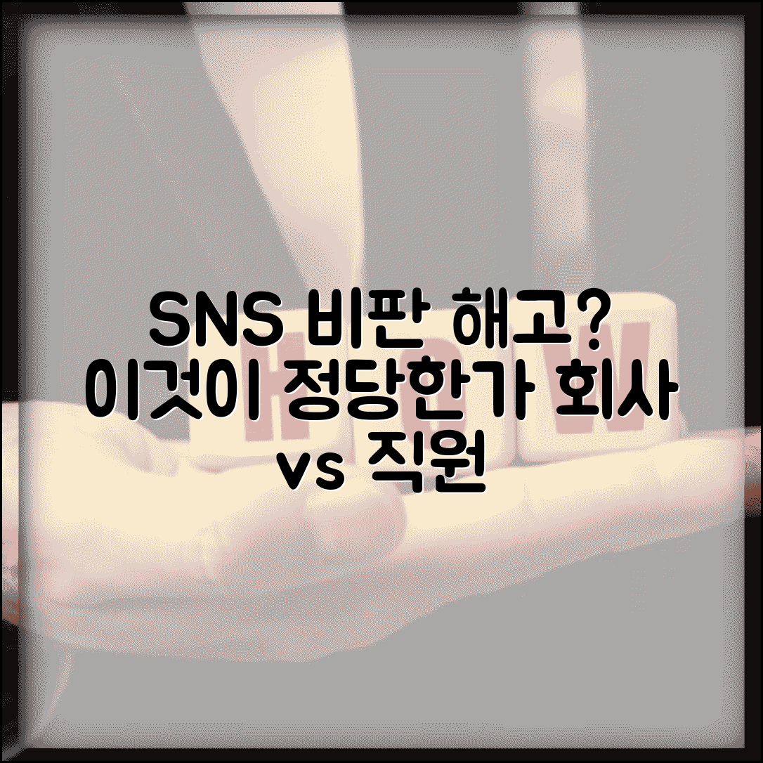 회사 비판 SNS 올렸더니 | SNS 회사 비판 게시물과 해고 정당성