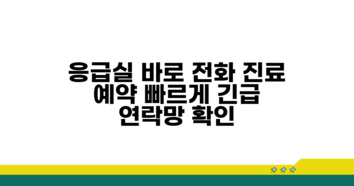 응급실 연락처와 진료과 예약 안내