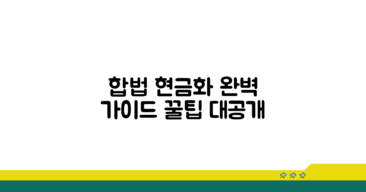 합법적인 현금 전환 방법 상세 분석