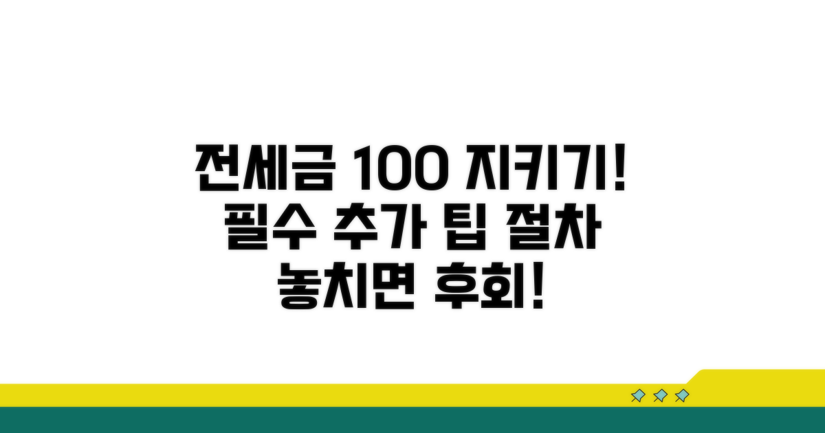 전세금 지키는 추가 팁과 절차