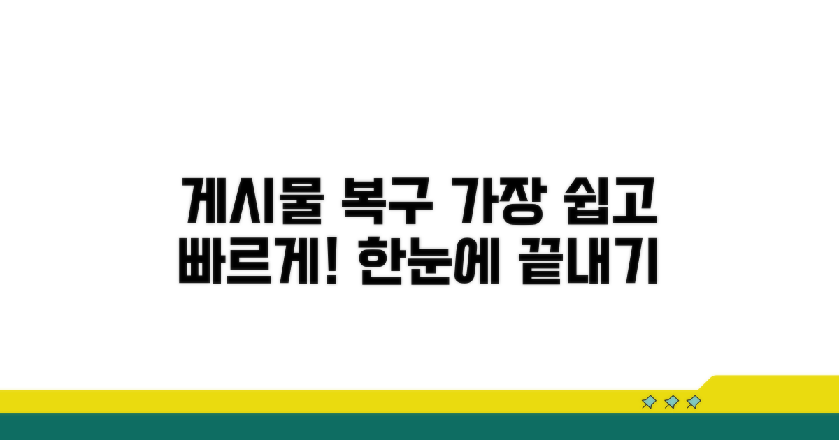 게시물 복구 절차 한눈에 보기