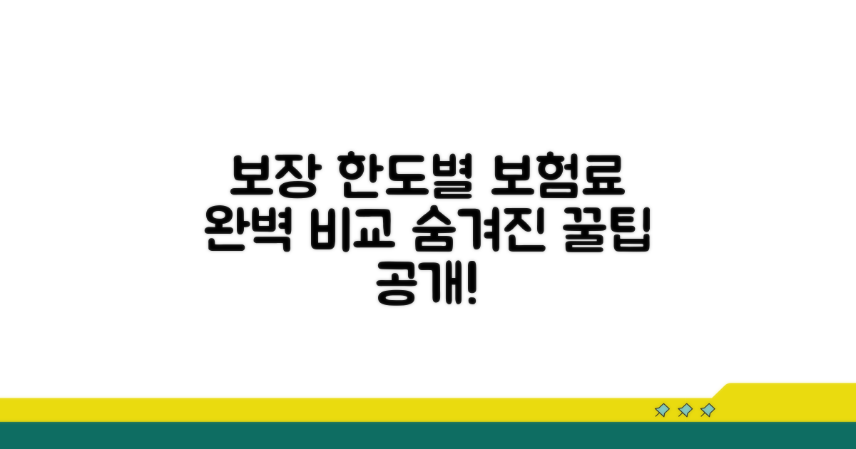 보장 한도별 보험료 완벽 비교