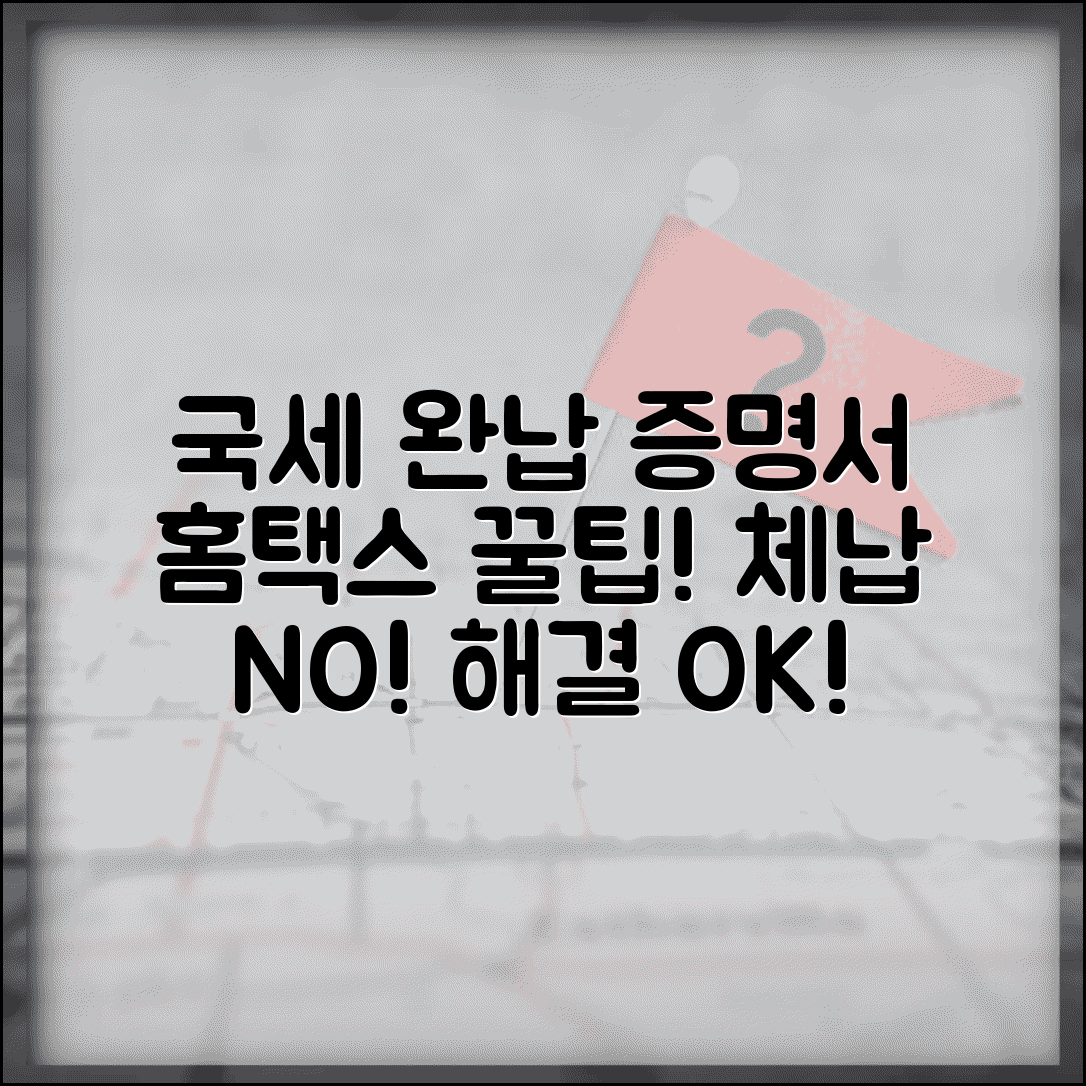 국세 완납증명서 발급 가이드 | 홈택스 활용법 | 체납 확인 및 해결 방법