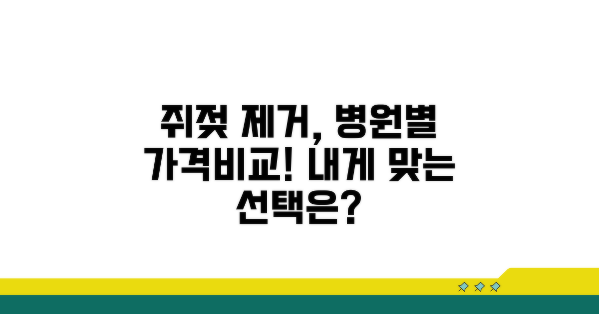 쥐젖 제거 비용, 병원별 가격 비교
