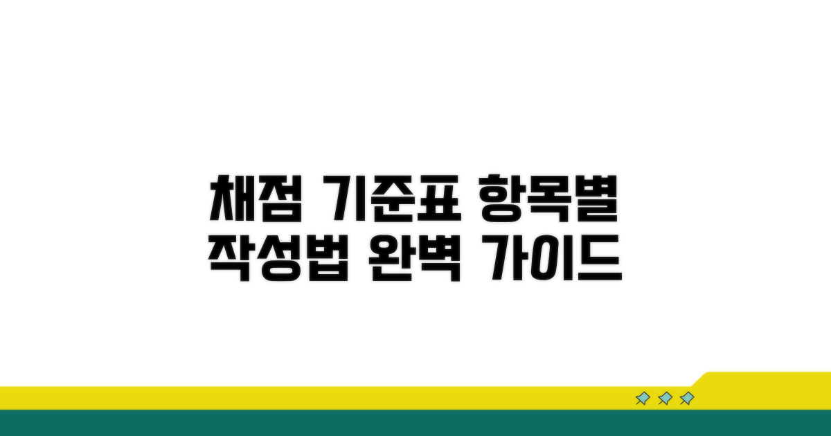 채점 기준표, 항목별 작성 가이드