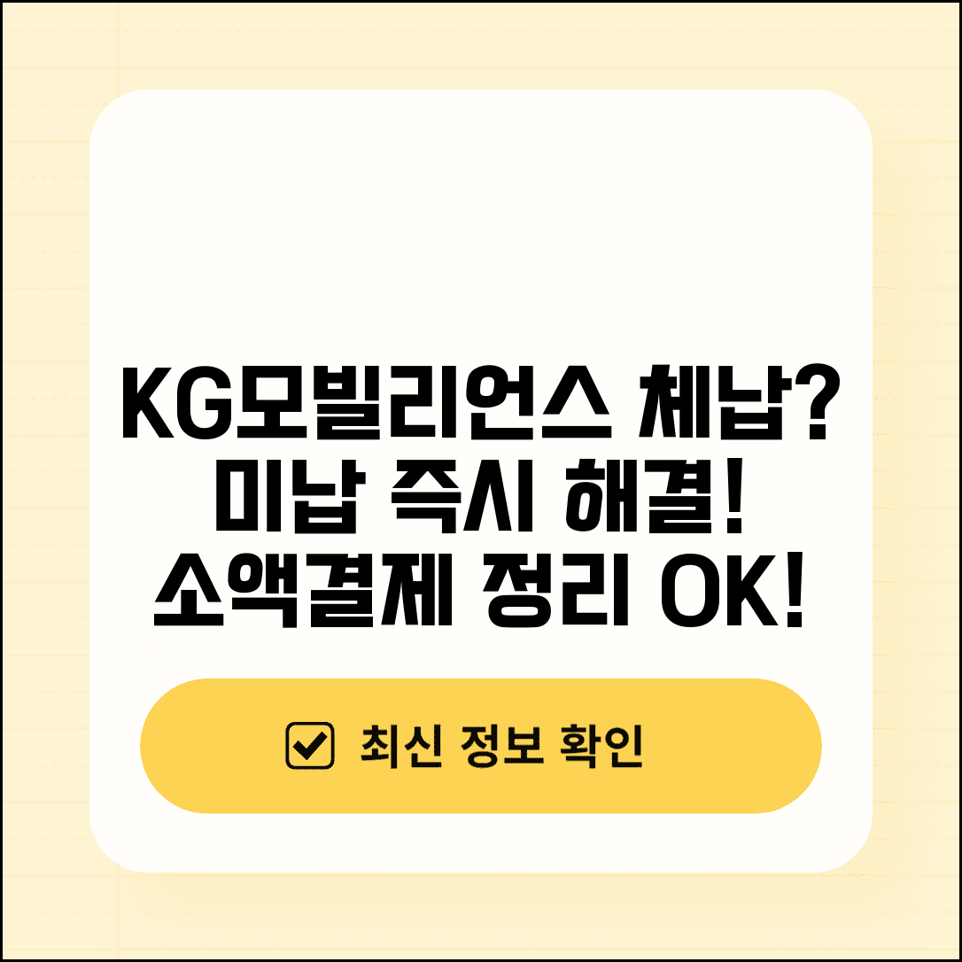 KG모빌리언스미납 해결 방법 | 소액결제 체납 정리 및 분할 납부