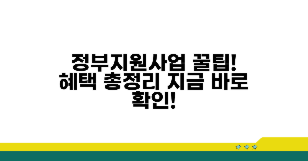 정부 지원사업 종류와 혜택 비교
