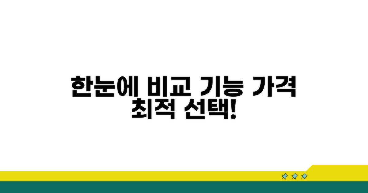 기능, 가격 비교 한눈에 보기