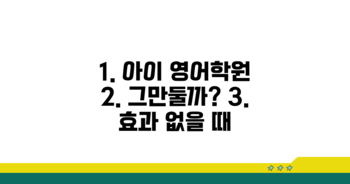 아이 영어학원 효과 없을 때 그만둘까?