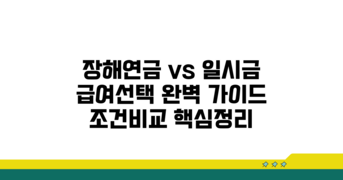 장해연금 vs 일시금, 조건 비교 총정리