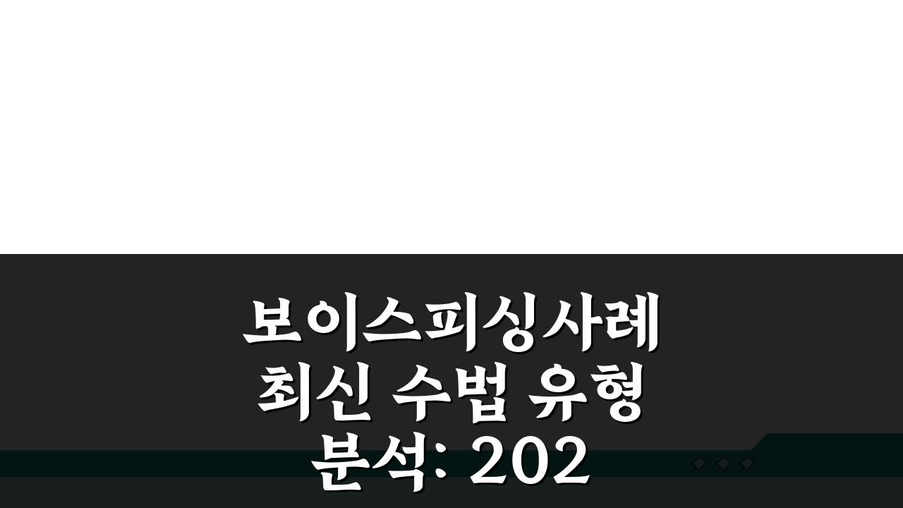 보이스피싱사례 최신 수법 유형 분석: 2024년 최신 유형 완벽 정리