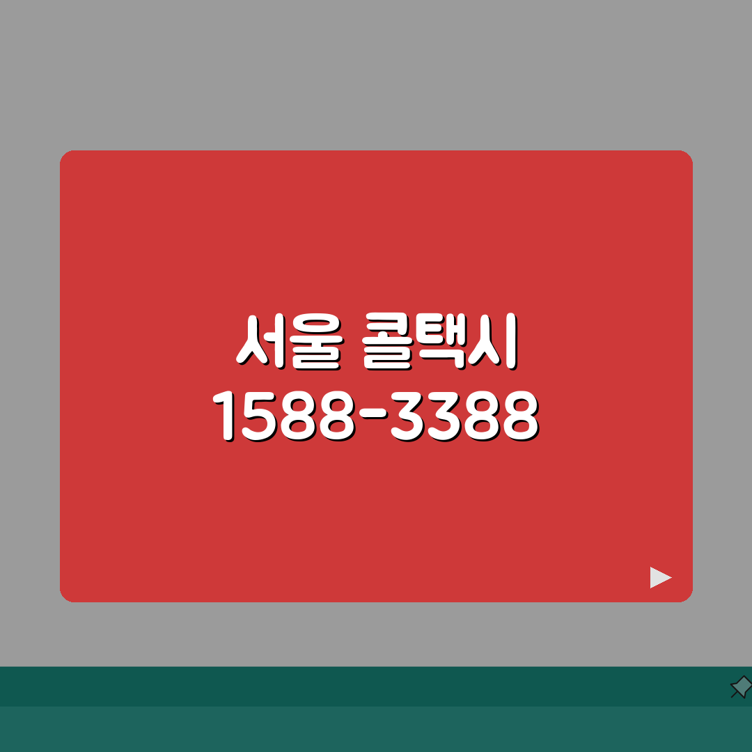 서울 콜택시 예약 전화번호 1588-3388 | 서울시 콜택시 예약과 대형택시 장애인택시
